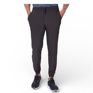 Layer 8 Black sweatpants jogger drawstring Qwick Dry Zip Pockets men's L 36-38